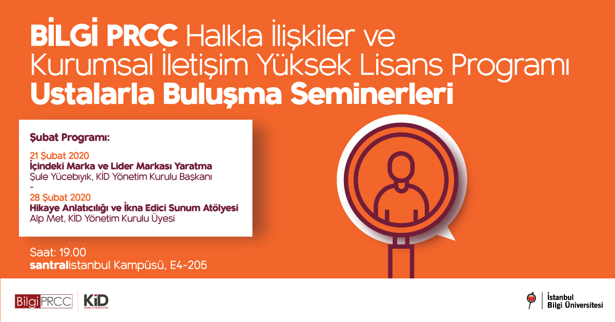 BİLGİ PRCC Ustalarla Buluşma Seminerleri Şubat Programı