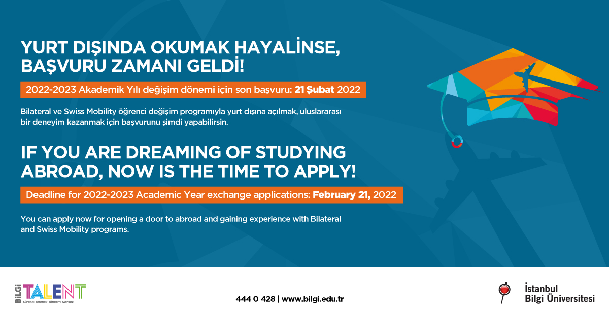 2022 - 2023 Akademik Yılı İkili Değişim & İsviçre Hareketliliği Başvuru Çağrısı