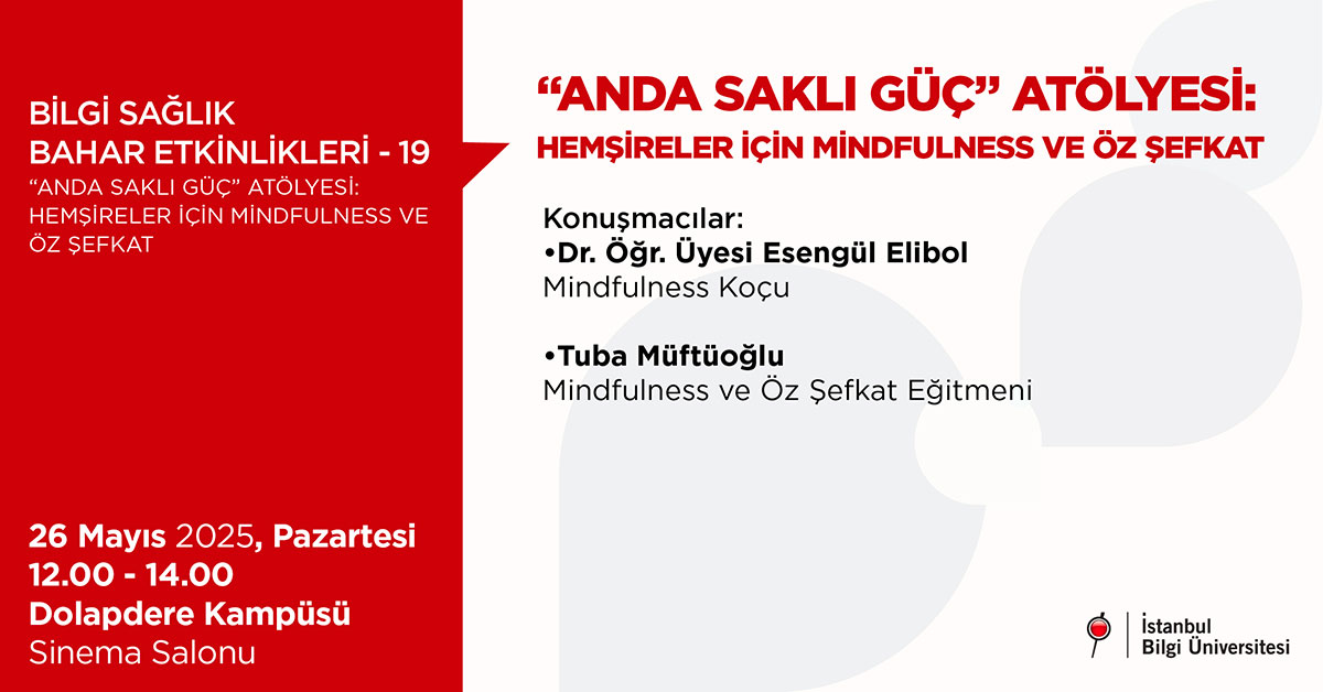 BİLGİ Sağlık Bahar Etkinlikleri -19: Anda Saklı Güç Atölyesi 'Hemşireler İçin Mindfulness ve Öz Şefkat