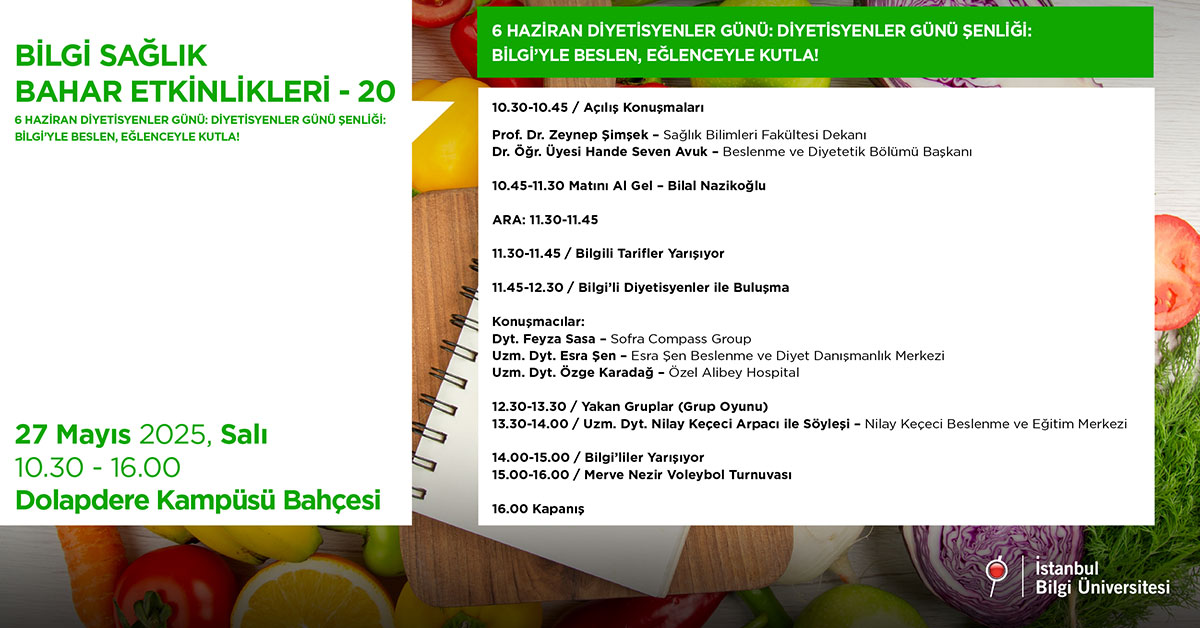 BİLGİ Sağlık Bahar Etkinlikleri -20:  Diyetisyenler Günü Şenliği BİLGİ'yle Beslen Eğlenceyle Kutla