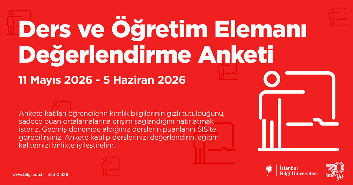 2025-2026 Akademik Yılı Bahar Dönemi Ders ve Öğretim Elemanı Değerlendirme Anketi